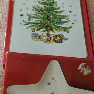 NIKKO Festive Treat Dish And Cheese Board In Box - Red & White 2 Pieces